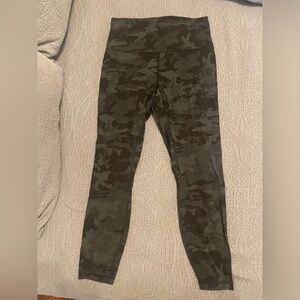 Lululemon align pants, size 8, inseam, 25, dark green camouflage
